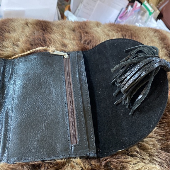 Patricia Nash Black Leather Wallet with Tassel - Picture 6 of 7